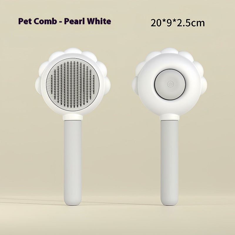 2 In 1 Self Cleaning Dog Brush Comb With Spray Pets Grooming Hair Remover Combs Brush Floating Hair Pet Grooming Brush Pet Products Overview: 1. Plastic+Metal+TPR Material: Composed of a plastic shell, metal comb teeth, and TPR-pointed protective points,