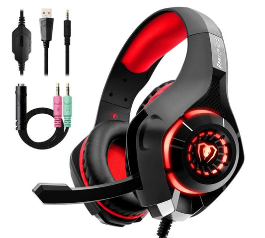 Headphones for gaming gaming Beexcellent Stereo Gaming Headset Casque Deep Bass Stereo Game Headphone with Mic LED Light for PS4 Phone PC Laptop Gamer Package Content: 1 x PS4 Gaming Headsets 1 x Splitter Cable Overview: Beexcellent GM-1 is a primary kind
