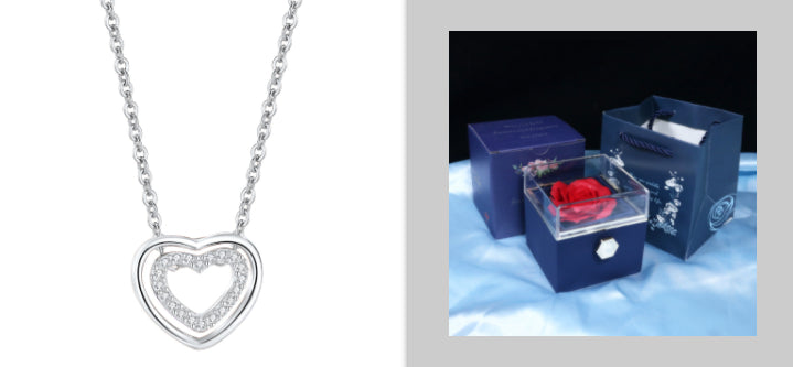 S925 Sterling Silver Heart To Heart Pendant Necklace Product information: Treatment Process: Electroplating Color: XL0320 heart-to-heart necklace (white gold color),XL0320 heart-to-heart necklace (Rose Gold) Pendant material: 925 silver Chain style: cross