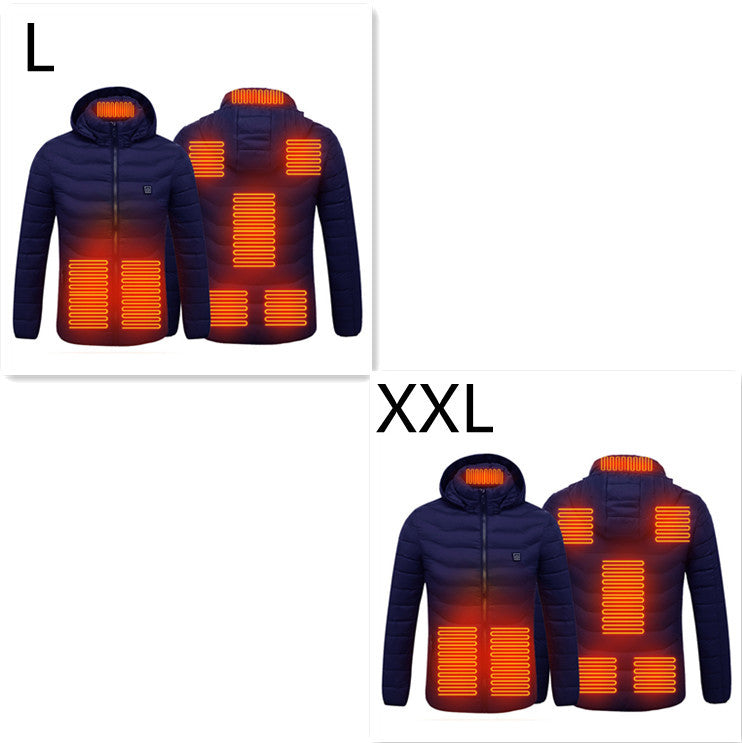 New Heated Jacket Coat USB Electric Jacket Cotton Coat Heater Thermal Clothing Heating Vest Men's Clothes Winter Overview: LIGHTWEIGHT DESIGN FOR HEATING: Metallic dot lining, elastic cuffs, hem, removable hood, long sleeve and high-quality zippers help y