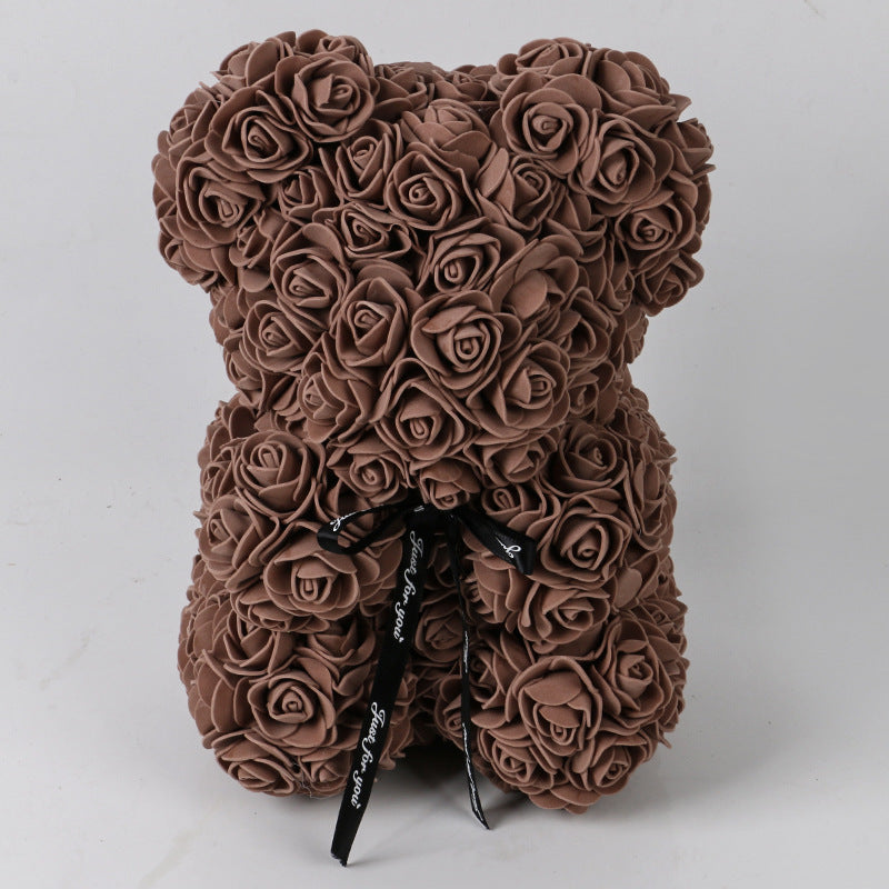 Valentine's Day Gift Rose Bear Eternal Flower Rose Teddy Bear PE Foam Bear 25cm Valentines Day Overview: Rose Bear — The rose bear is about 10*7*7 inches (length*width*height). This eternal rose bear symbolizes eternal love, affection, friendship and stab