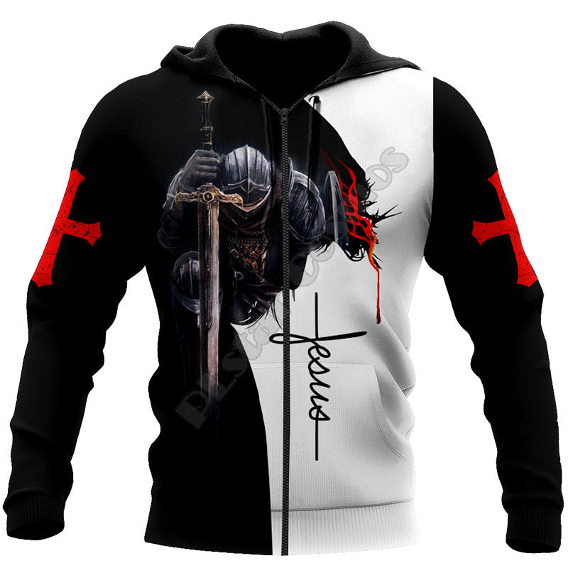 New Men's 3D Digital Jesus Print Long Sleeve Sweatshirt Product Information: Style: Casual Purchasing category: Youth popular (18-24 years old) Style: cardigan With or without liner: Without liner Collar type: no collar Neckline shape: round neck Sleeve l