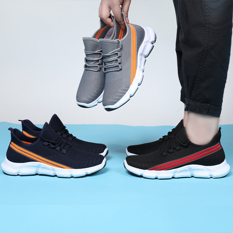 Mesh Breathable Low-top Running Shoes Product information : Upper material: mesh cloth Sole material: rubber Heel shape: flat heel Opening depth: shallow mouth (below 7cm) Upper height: low upper Toe shape: round head Color: blue, black, gray Size Informa