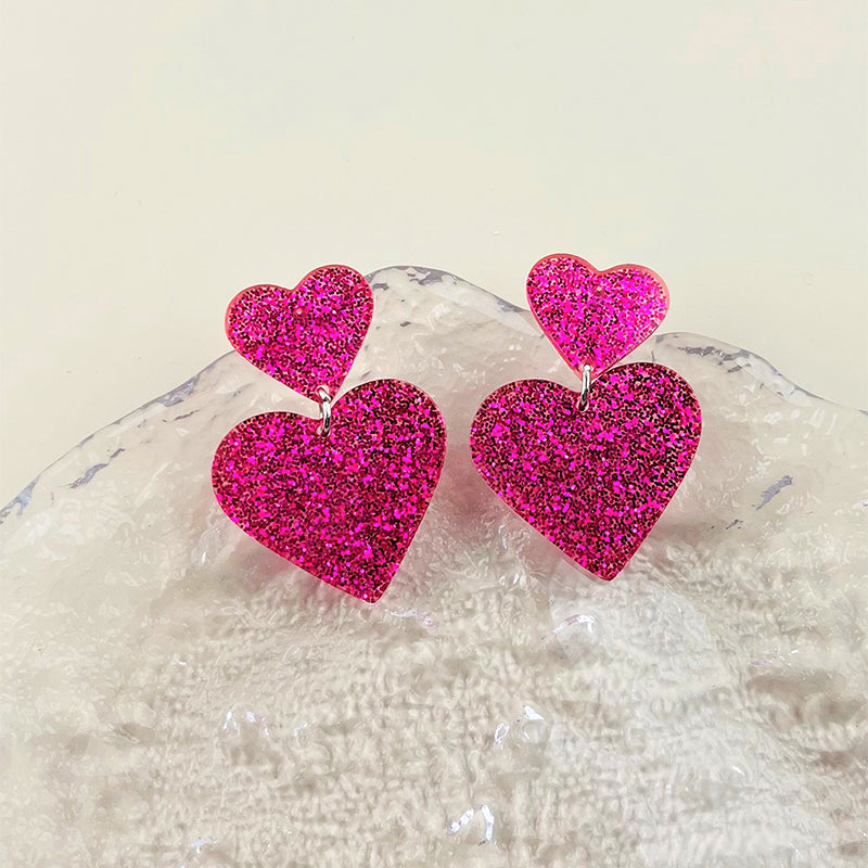 Acrylic Love Earrings Women Valentine's Day Personalized Jewelry Product information: Material: acrylic Style: fashionable and simple Features:Geometry Color:picture color Packing list: Earring*1 Pair Product Image: Acrylic Love Earrings Women Valentine's