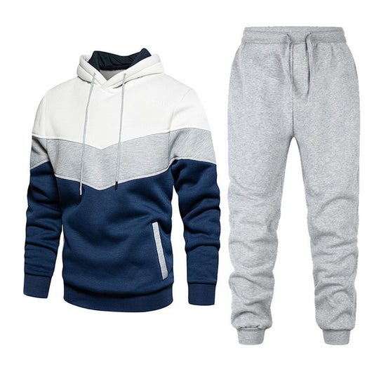 Men's Sports Sweater Trousers Two-piece Set Product information: Top sleeve length: long sleeve Pants length: trousers Size: M,L,XL,2XL,3XL Fabric name: cotton blend Main fabric composition: Polyester Fiber (polyester) Jacket style: Coat Hooded or not: Ho