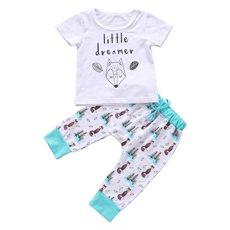 Newborn Baby Clothes Set T-shirt Tops+Pants Little Boys and Girls Outfits Specification: - Material: 100% Cotton - Size Chart: 70cm: Tops Length 30cm, Bust 24cm, Pants Length 38cm, Age 0-3 Months 80cm: Tops Length 32cm, Bust 25cm, Pants Length 40cm, Age 3