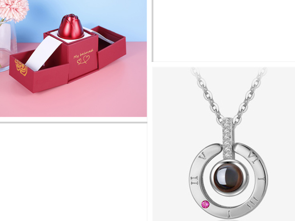 Hot Valentine's Day Gifts Metal Rose Jewelry Gift Box Necklace For Wedding Girlfriend Necklace Gifts Overview: 100% new design and high quality Must-have for fashion women Have a beautiful appearance Specifications: Necklace： Style: ethnic Material: Cryst