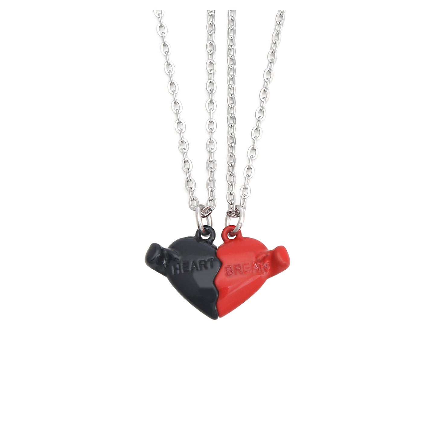 Holding Heart Magnet Pendant Couple Necklace For Love Product Information: Material: Mixed material Processing process: handmade Shape: Heart shape Chain pattern: cross chain Layer or not: No Pendant material: Alloy Popular element: Hearts/hearts Style: C