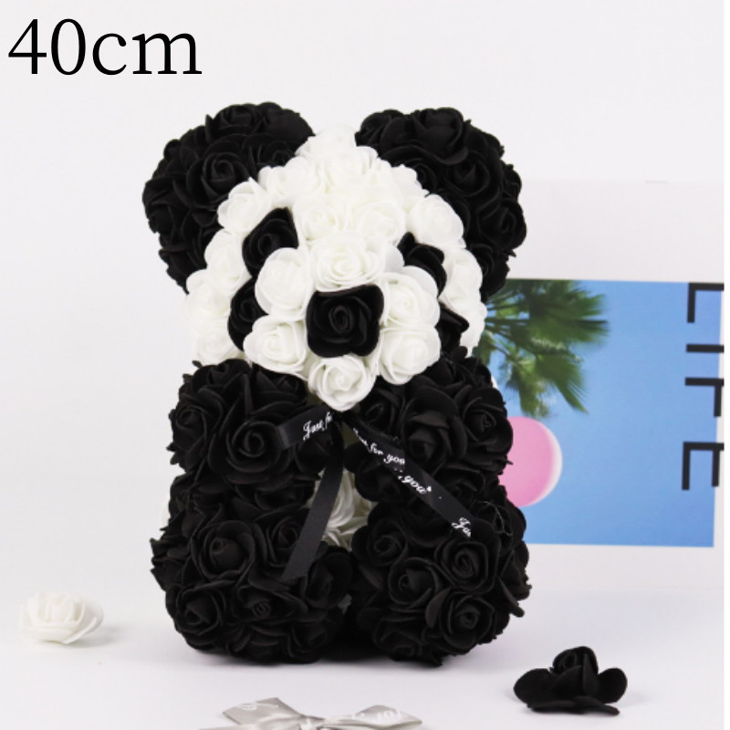 Valentine's Day Gift Rose Bear Eternal Flower Rose Teddy Bear PE Foam Bear 25cm Valentines Day Overview: Rose Bear — The rose bear is about 10*7*7 inches (length*width*height). This eternal rose bear symbolizes eternal love, affection, friendship and stab