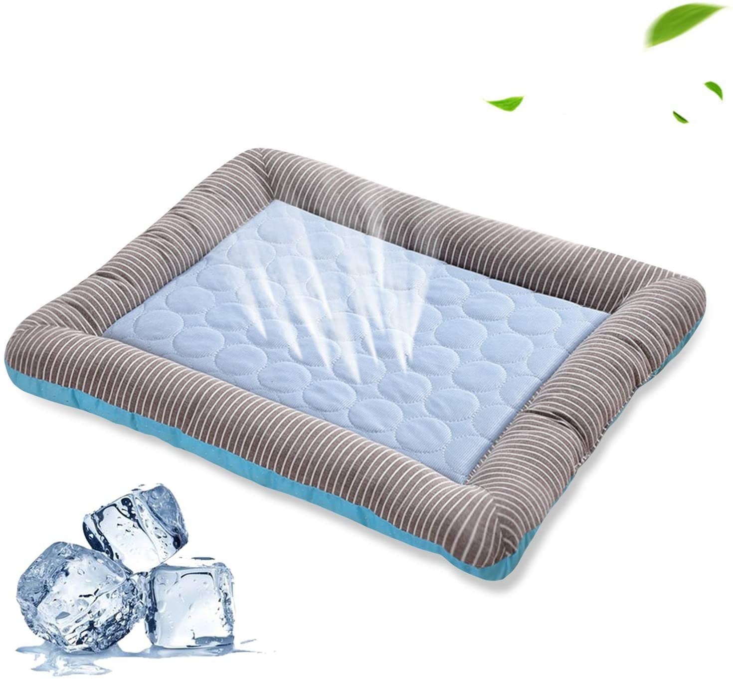 Pet Cooling Pad Bed For Dogs Cats Puppy Kitten Cool Mat Pet Blanket Ice Silk Material Soft For Summer Sleeping Blue Breathable Overview： 1. Cooling Material: The cooling mat is made of high-tech cooling cloth, which makes your pet enjoy a better cooling e