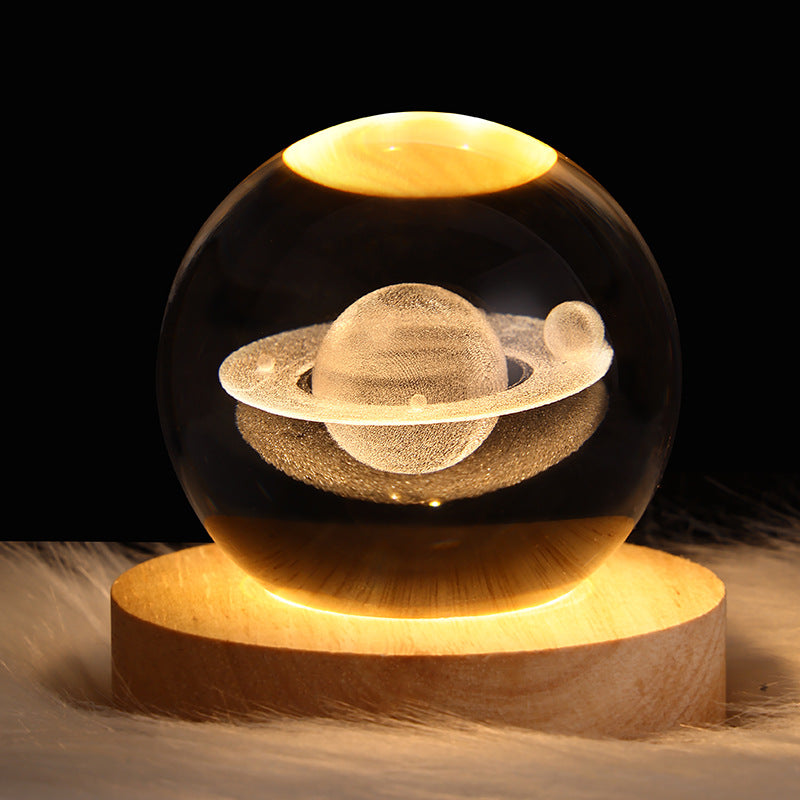 LED Night Light Galaxy Crystal Ball Table Lamp 3D Planet Moon Lamp Bedroom Home Decor For Kids Party Children Birthday Gifts Overview: 1. Creates a warm and romantic atmosphere for your home and room 2. Clear and translucent crystal with a 3D process make
