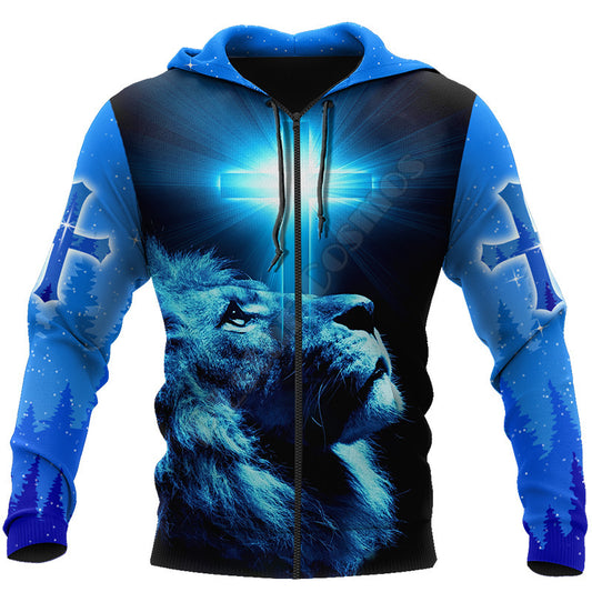 New Men's 3D Digital Jesus Print Long Sleeve Sweatshirt Product Information: Style: Casual Purchasing category: Youth popular (18-24 years old) Style: cardigan With or without liner: Without liner Collar type: no collar Neckline shape: round neck Sleeve l