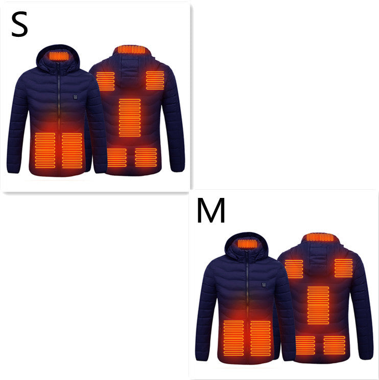 New Heated Jacket Coat USB Electric Jacket Cotton Coat Heater Thermal Clothing Heating Vest Men's Clothes Winter Overview: LIGHTWEIGHT DESIGN FOR HEATING: Metallic dot lining, elastic cuffs, hem, removable hood, long sleeve and high-quality zippers help y
