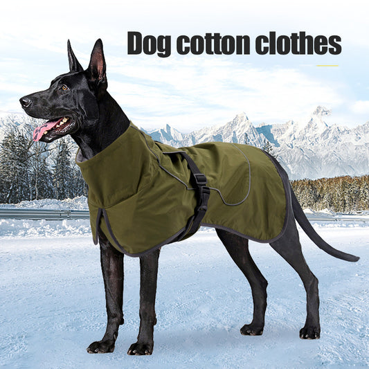 Medium And Large Dogs Handsome Winter Warm Clothing Snowproof Pet Supplies Product information: Material: Waterproof Nylon Product category: cotton clothes Style: leisure Applicable gender: general Color: army green, black Size: XS,S,M,L,XL,XXL Packing li