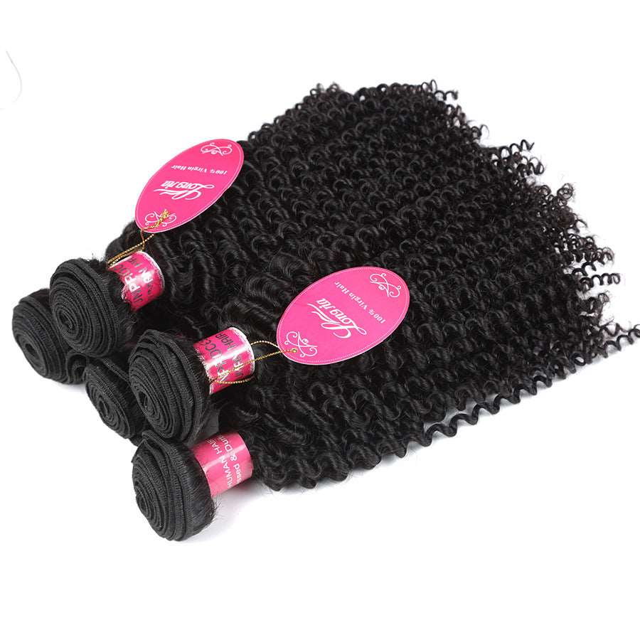 10A Deep Curly Brazilian Human Hair Bundles Weave Product information: Product name ：deep curly Material：Human hair Specification：8-24 inches Color： 1B natural color Weight：100g±2g/each Packing list: 1* wig 10A Deep Curly Brazilian Human Hair Bundles Weav