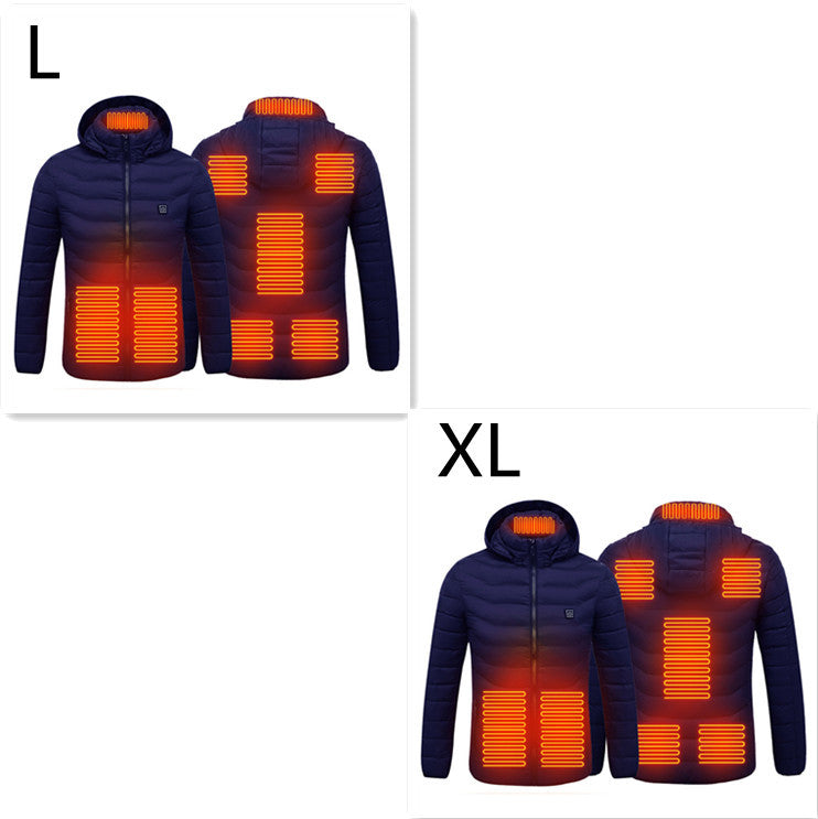 New Heated Jacket Coat USB Electric Jacket Cotton Coat Heater Thermal Clothing Heating Vest Men's Clothes Winter Overview: LIGHTWEIGHT DESIGN FOR HEATING: Metallic dot lining, elastic cuffs, hem, removable hood, long sleeve and high-quality zippers help y