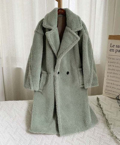 Lapel Lamb Fleece Coat With Pockets Faux Fur Coat Winter Warm Thickening Long Windbreaker Women's Clothing Overview: Unique design, stylish and beautiful. Good material, comfortable wear. A variety of colors, any choice. Product information: Fabric name: