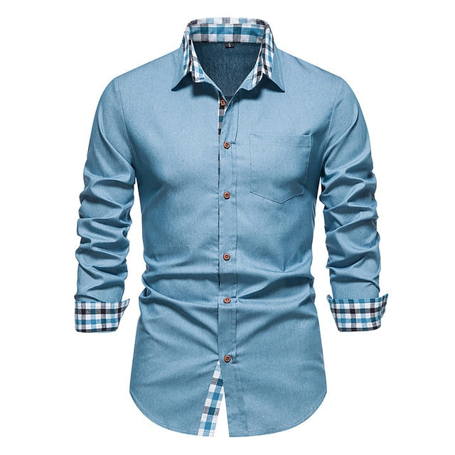 Plaid Patchwork Formal Shirts for Men The Plaid Patchwork Formal Shirts for Men are the perfect shirt for any man who wants to look his best. Made from a breathable fabric, these slim-fit shirts are perfect for any occasion, whether it be a casual gatheri