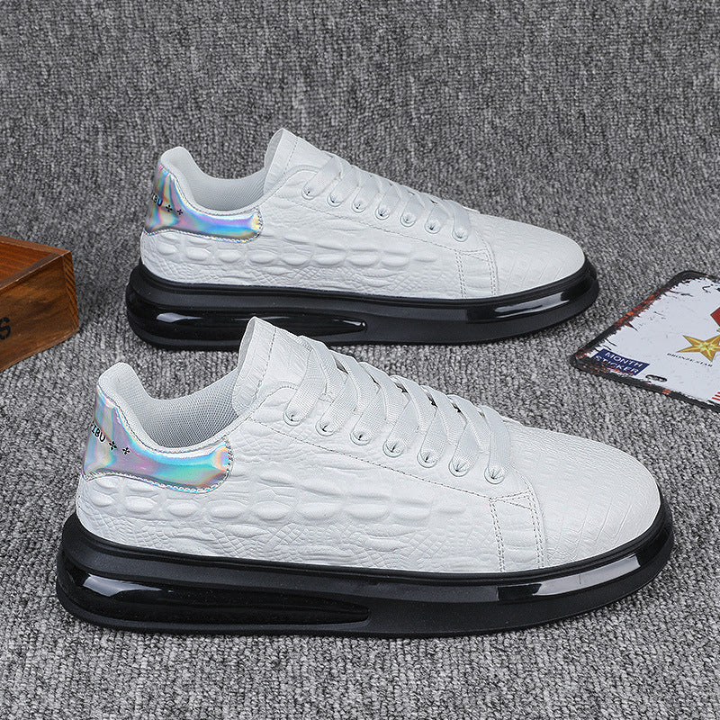 Fashionable Low Top Small White Shoe Board For Men Product Information: Toe shape: round toe Upper material: artificial PU Style: Casual Applicable gender: Male Color: White, Black, Red Size information: Sizes: 39,40,41,42,43,44 Packaging list: Men's shoe