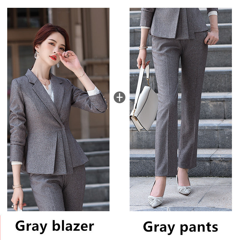 New Women's Hot-selling Professional Suits Elegant Temperament Product information: Product Category: Professional Women's Pants Set Edition type: fit type Top style: small suit Top sleeve length: long sleeve Popular elements: Irregular Main fabric compos