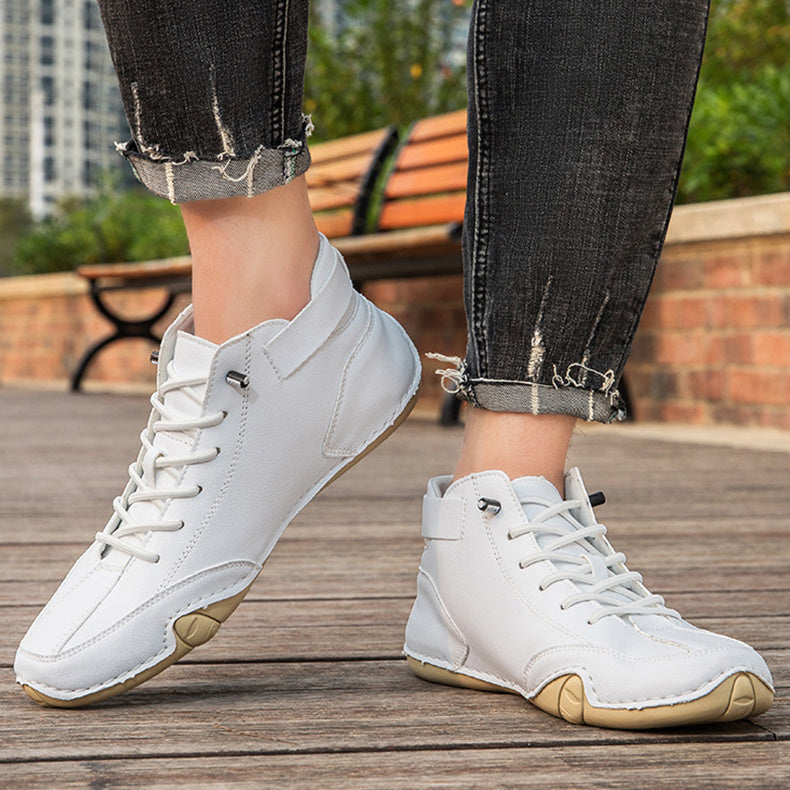 Leather Casual Shoes For Men Fashion Loafers Shoes With Velcro Lace Up Men Ankle Boots 35-48 Product information: Sole Material: Rubber Upper Material: Microfiber Cortical features: microfiber Toe shape: round head Function: breathable, non-slip, warm Hee