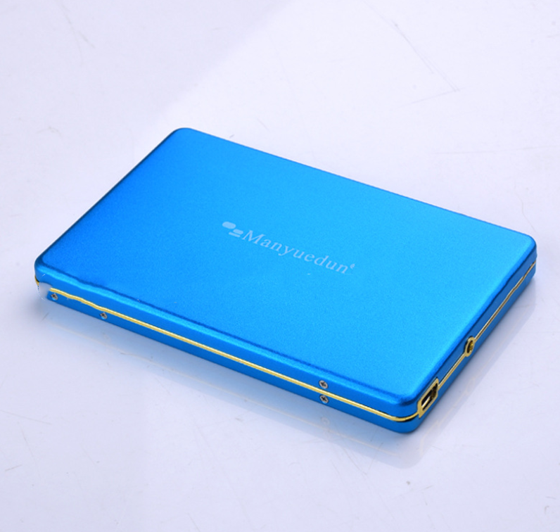 Ultra-thin mobile hard disk Hard disk speed: 5400rpm Hard drive size: 2.5 inches Cache capacity: 8MB Indicator light: Yes Shell material: metal Shell color; black, blue, red Capacity: 20GB, 40GB, 60GB, 80GB, 120GB, 160GB, 250GB, 320GB, 500GB, 750GB, 1TB,