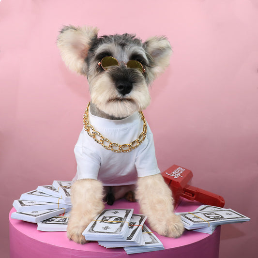 Pet Necklace Bead Chain Pet Jewelry Product information: Color: Tyrant Necklace Material: synthetic Applicable object: General Applicable scenarios: any Size Information: Size: Specification M size, L size Packing list: Collar x1 Pet Necklace Bead Chain P