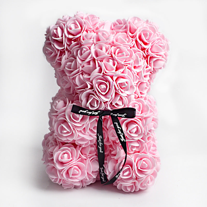 Valentine's Day Gift Rose Bear Eternal Flower Rose Teddy Bear PE Foam Bear 25cm Valentines Day Overview: Rose Bear — The rose bear is about 10*7*7 inches (length*width*height). This eternal rose bear symbolizes eternal love, affection, friendship and stab