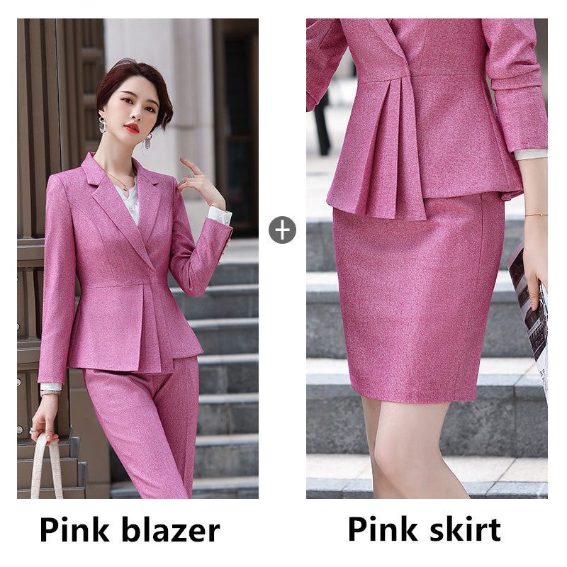 New Women's Hot-selling Professional Suits Elegant Temperament Product information: Product Category: Professional Women's Pants Set Edition type: fit type Top style: small suit Top sleeve length: long sleeve Popular elements: Irregular Main fabric compos