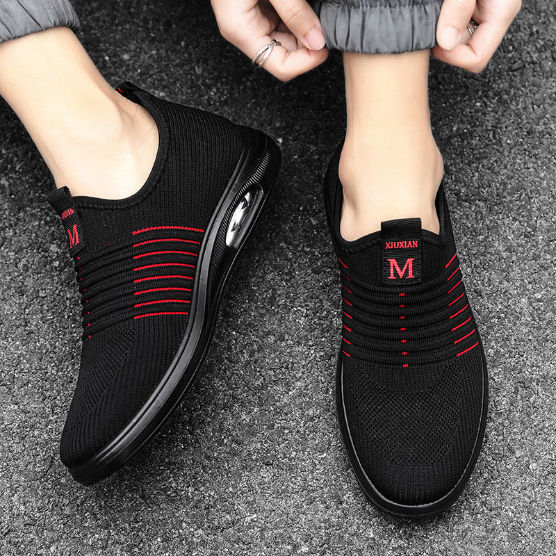 Men's Autumn Fly Woven Mesh Casual Sneaker Product information: Applicable sports: Universal Lining material: Cotton Color: F2119 black Gray, F2119 black red, F2117 black Gray, F2117 Black Upper height: low top Heel height: low heel (1-3CM) Size: 38, 39,