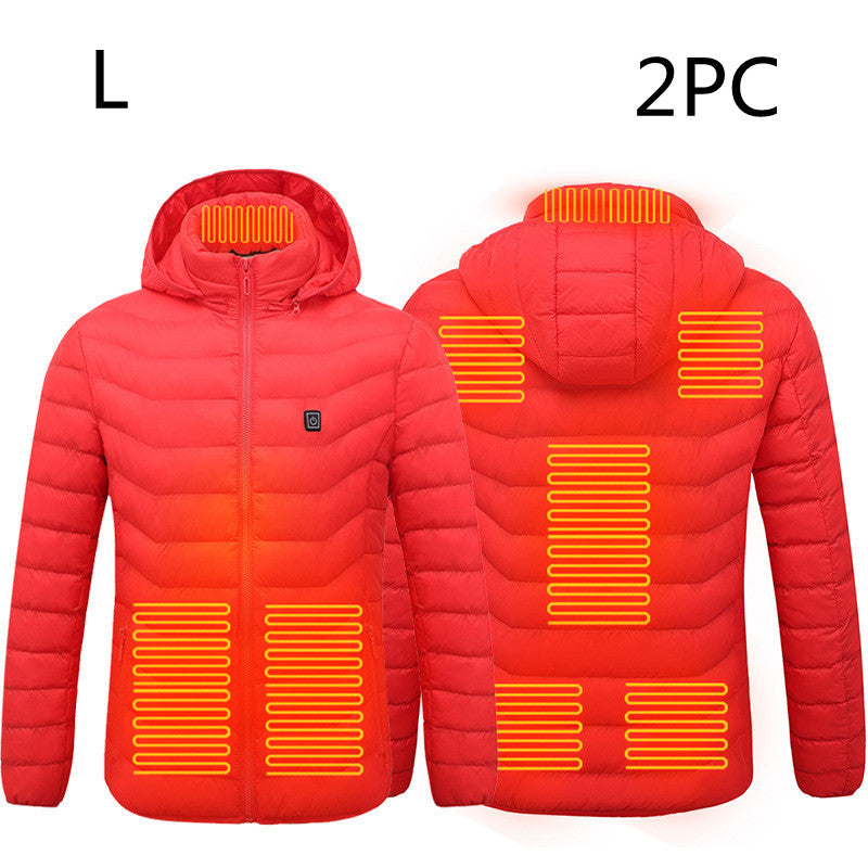 New Heated Jacket Coat USB Electric Jacket Cotton Coat Heater Thermal Clothing Heating Vest Men's Clothes Winter Overview: LIGHTWEIGHT DESIGN FOR HEATING: Metallic dot lining, elastic cuffs, hem, removable hood, long sleeve and high-quality zippers help y