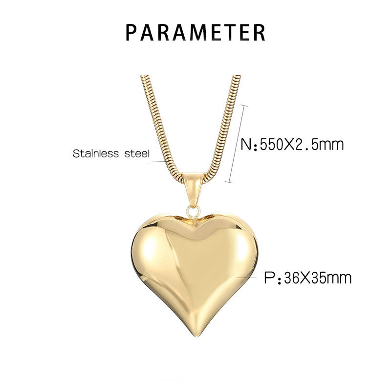Gold Sliver Hollow Heart-shaped Necklace Ins Simple Versatile Personalized Love Necklace For Women's Jewelry Valentine's Day Product information: Material: titanium steel Processing: Electroplating Shape: Heart Chain Style: Snake Bone Chain Pendant Materi