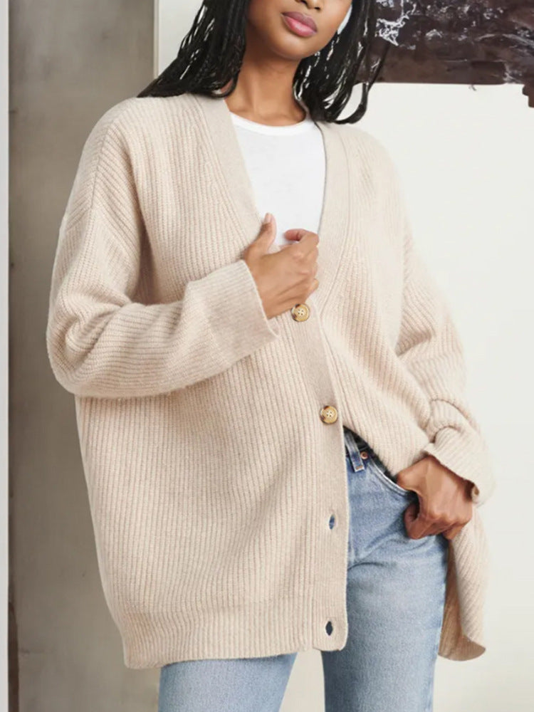 Popular Solid Color Cardigan Sweater Coat For Women Product information: Color: gray, black, apricot, Brown, taupe, Ivory White Size: S,M,L,XL,XXL,XXXL Sleeve type: conventional sleeve Main fabric composition: Polyester Wearing style: Cardigan Style: casu