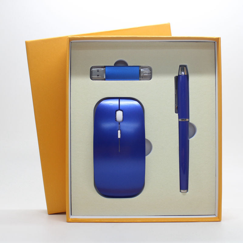 Factory direct businessthin wireless mouse + mobile U disk + pen three pieces of office gift custom-made LOGO Factory direct businessthin wireless mouse + mobile U disk + pen three pieces of office gift custom-made LOGO Factory direct businessthin wireles