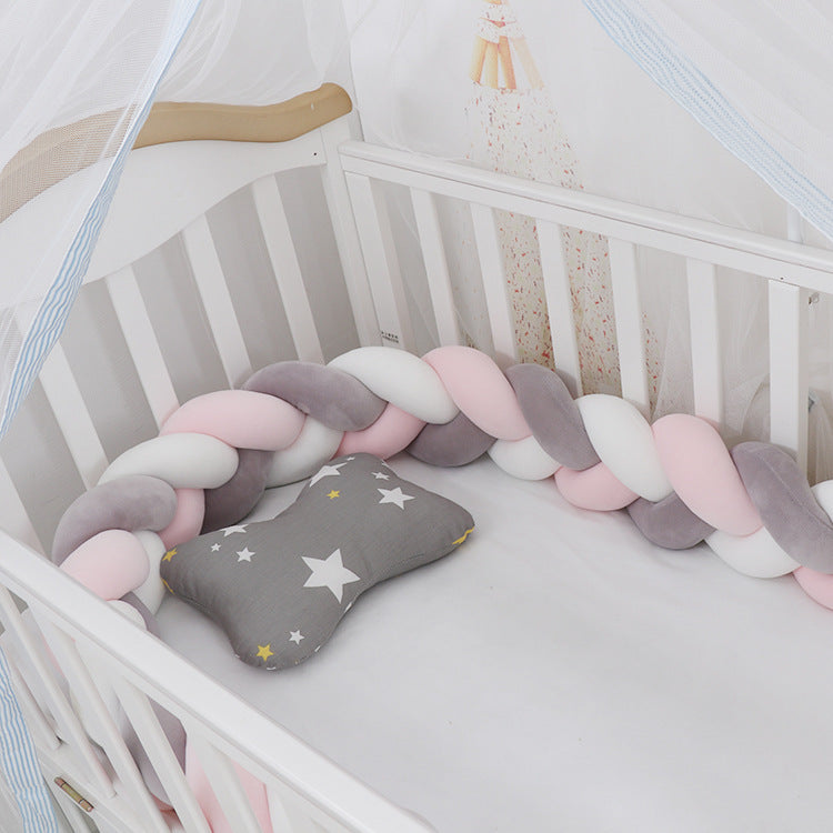 Baby Bumper Bed Braid Knot Pillow Cushion Bumper for Infant cuna Bebe lit Crib Protector Cot Bumper Room Decor Overview: 1. Safety protection, anti-collision and anti-pinch Surrounding protection, safety and anti-collision, to prevent the active baby from