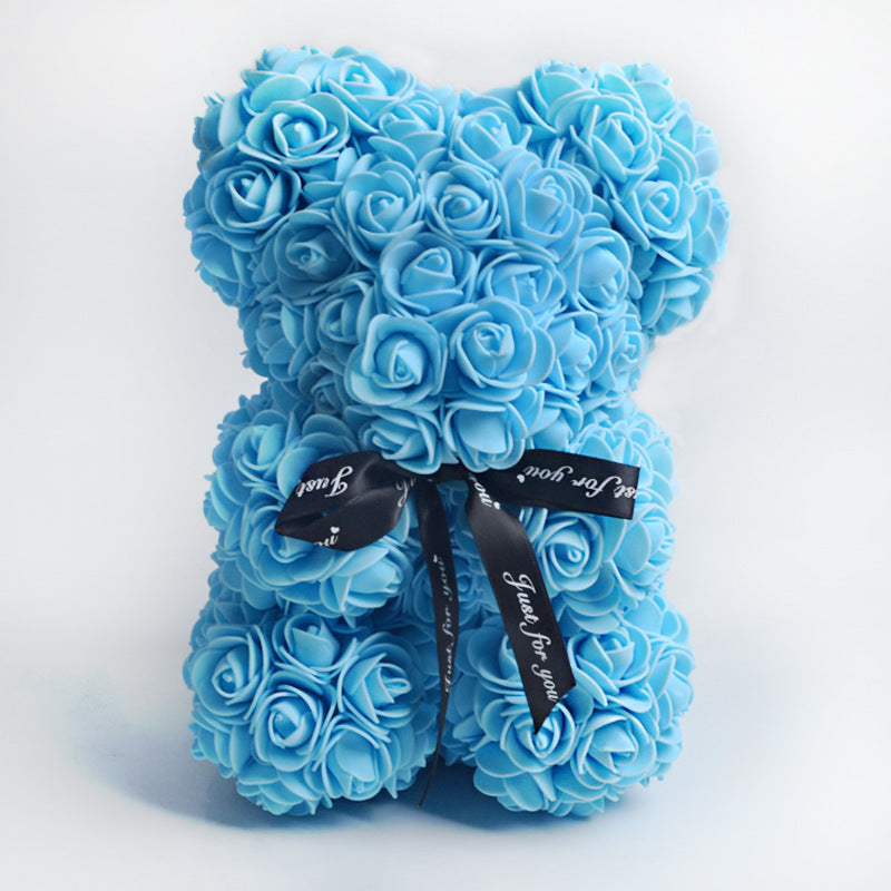Valentine's Day Gift Rose Bear Eternal Flower Rose Teddy Bear PE Foam Bear 25cm Valentines Day Overview: Rose Bear — The rose bear is about 10*7*7 inches (length*width*height). This eternal rose bear symbolizes eternal love, affection, friendship and stab
