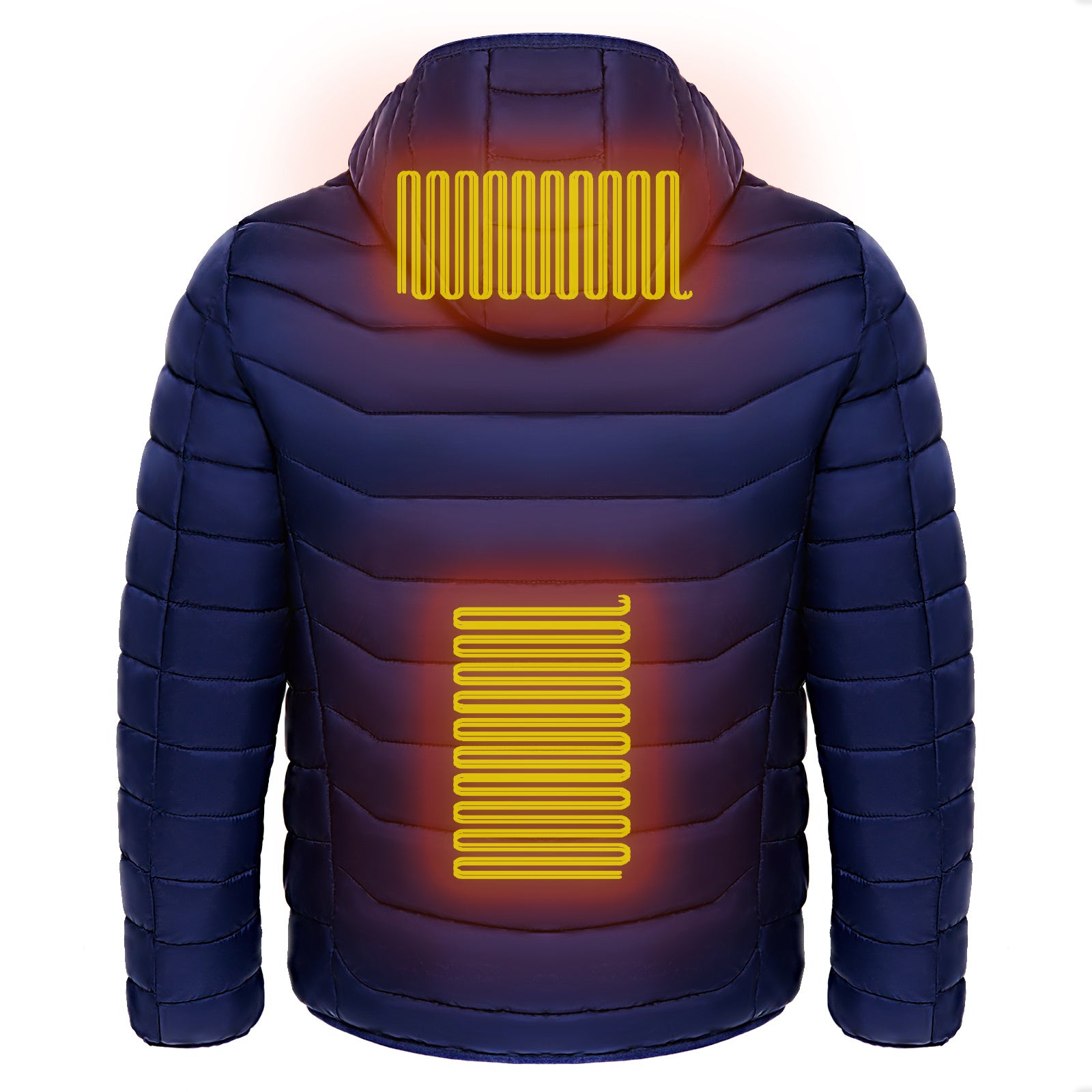 Men Heated Puffer Jacket Electric Heating Coat Insulated Hood Windbreaker 9Heat Zones Perfect for skiing: With its lightweight and long-sleeve puffer design, this heated jacket is ideal for skiing. It provides the necessary warmth without hindering your m