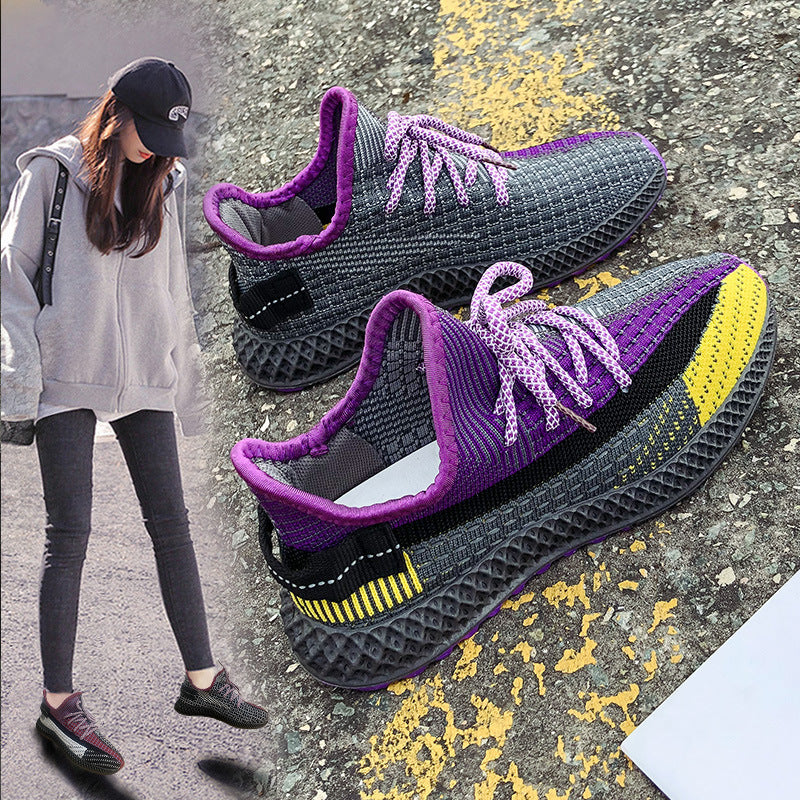 Women's casual running flying woven coconut shoes Product category: coconut shoes Applicable gender: female Upper material: fabric Sole material: plastic Toe shape: round head Upper height: low Heel height: middle heel (3-5CM) Wearing style: front tie Hee