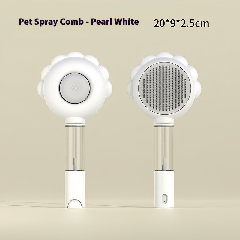 2 In 1 Self Cleaning Dog Brush Comb With Spray Pets Grooming Hair Remover Combs Brush Floating Hair Pet Grooming Brush Pet Products Overview: 1. Plastic+Metal+TPR Material: Composed of a plastic shell, metal comb teeth, and TPR-pointed protective points,