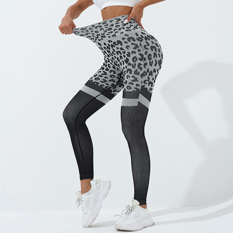 Leopard Print Fitness Pants For Women High Waist Butt Lifting Seamless Leggings Elastic Running Sport Training Yoga Pants Gym Outfits Clothing Product information: Material:Nylon Style:Fashion Simple Features:Solid color Color:picture color Size Informati