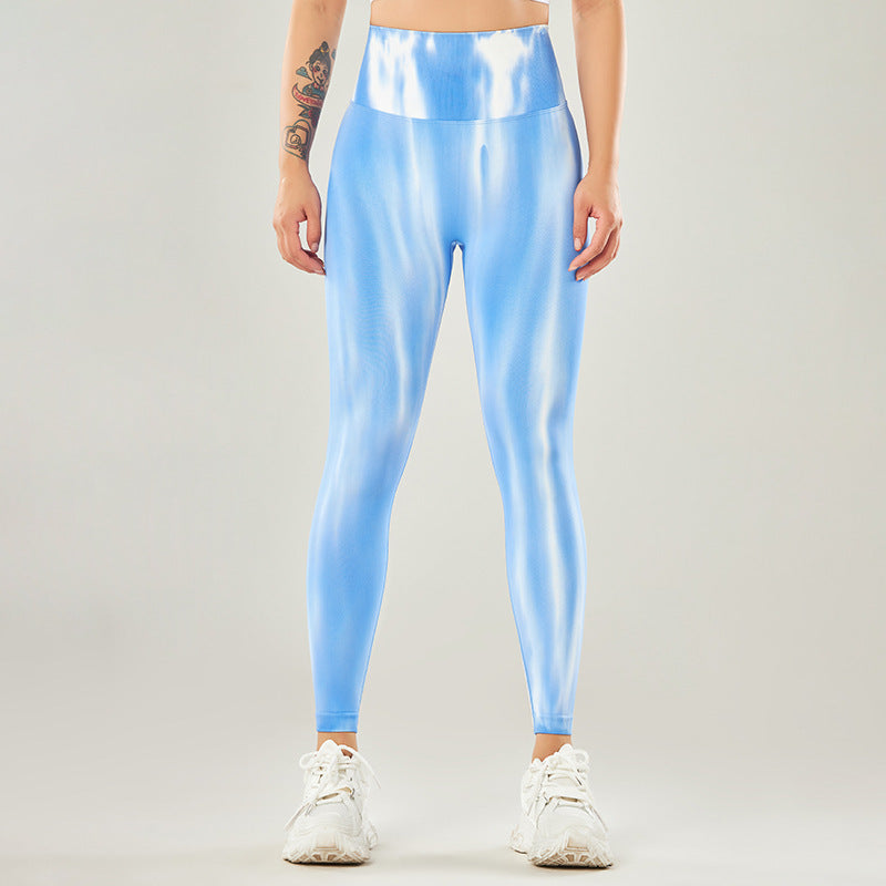 New Tie Dye Aurora Print Sports Pants Seamless High Waisted Fitness Yoga Pants For Women Gym Running Sweatpants Trousers Product information: Material:nylon + spandex Style:Fashion Simple Features:Solid color Color:picture color Size Information: Note: 1.