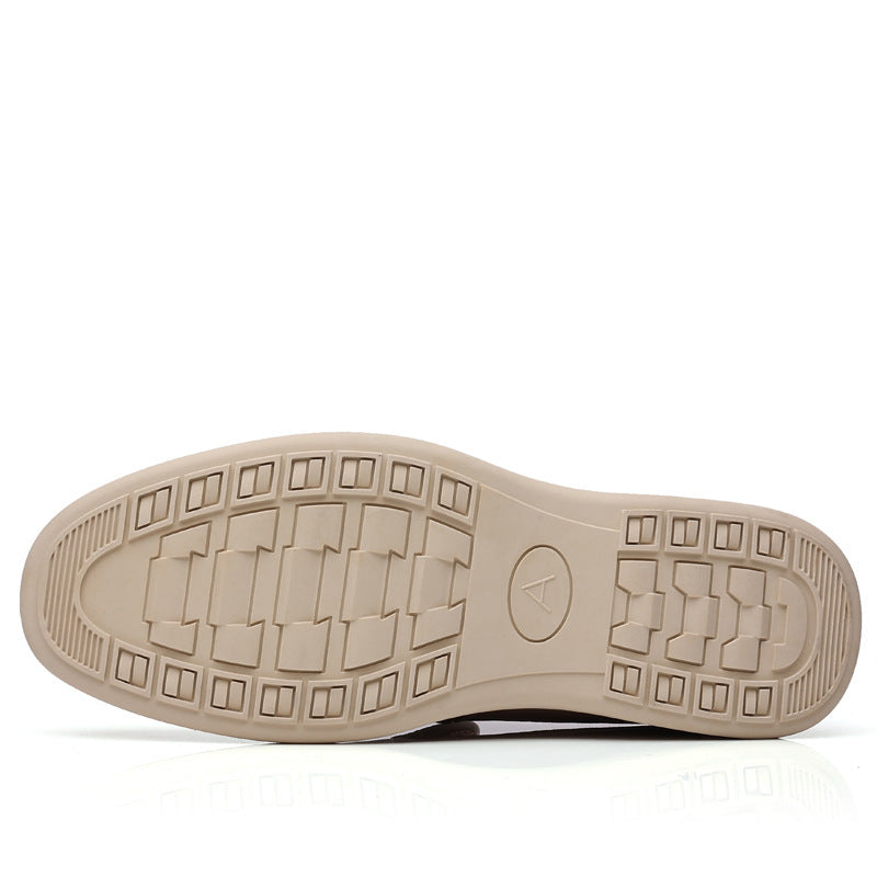 Men's Leather Shoes Casual Leather Shoes Hollow Soft Bottom Soft Leather Non-slip Middle-aged People's Shoes Product information: Lining material: pigskin Color: white【 hollow hole], white【 Four Seasons]] Size: 38,39,40,41,42,43,44 Sole material: rubber S