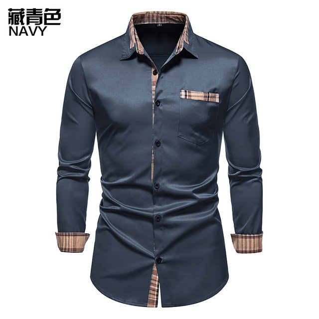 Plaid Patchwork Formal Shirts for Men The Plaid Patchwork Formal Shirts for Men are the perfect shirt for any man who wants to look his best. Made from a breathable fabric, these slim-fit shirts are perfect for any occasion, whether it be a casual gatheri