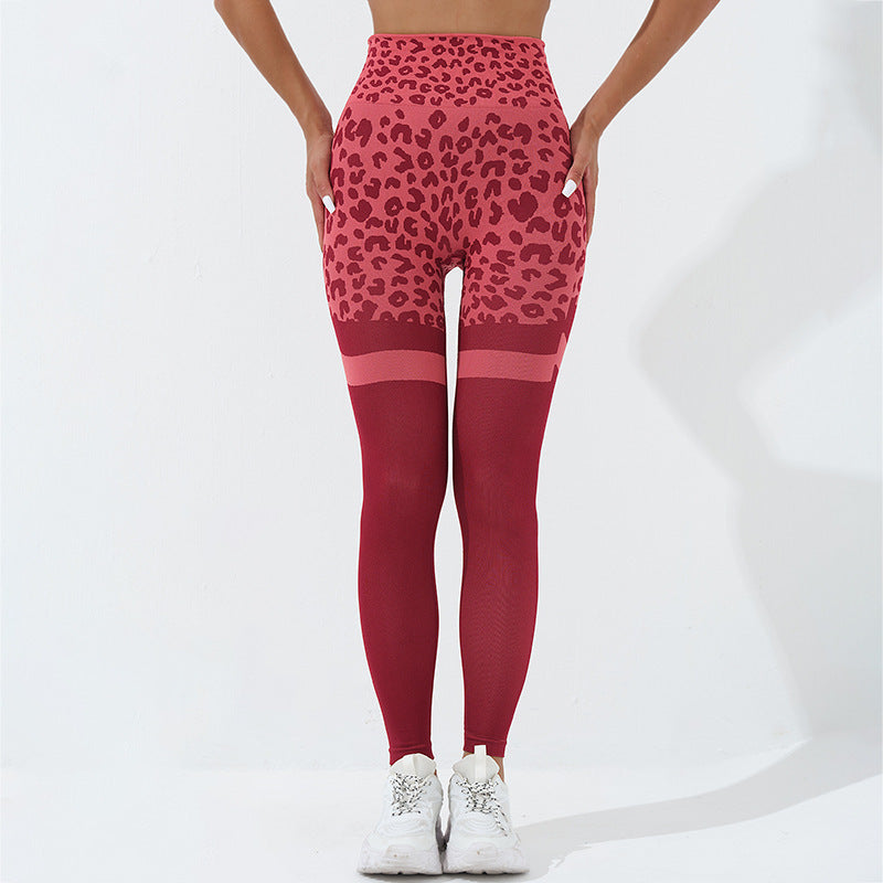 Leopard Print Fitness Pants For Women High Waist Butt Lifting Seamless Leggings Elastic Running Sport Training Yoga Pants Gym Outfits Clothing Product information: Material:Nylon Style:Fashion Simple Features:Solid color Color:picture color Size Informati
