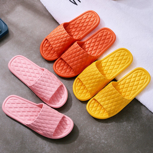 Home Rubber Men's Slippers Indoor Soft And Lightweight Product information: Thickness: ordinary thickness Color: Emerald pink, orange, yellow, light green, gray, dark blue Shoe Upper material: EVA Applicable group type: Couple Size: 36-37 suitable for 35-