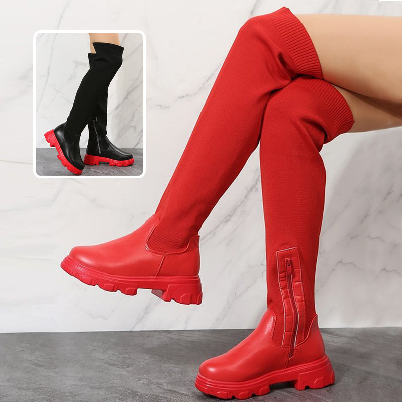 Long Boots Women Winter Shoes Fashion Side Zipper Knee High Boots Overview: Unique design, stylish and beautiful. Good material, comfortable feet. A variety of colors, any choice. Specification: Product category: knee boots Applicable age: adult Upper mat