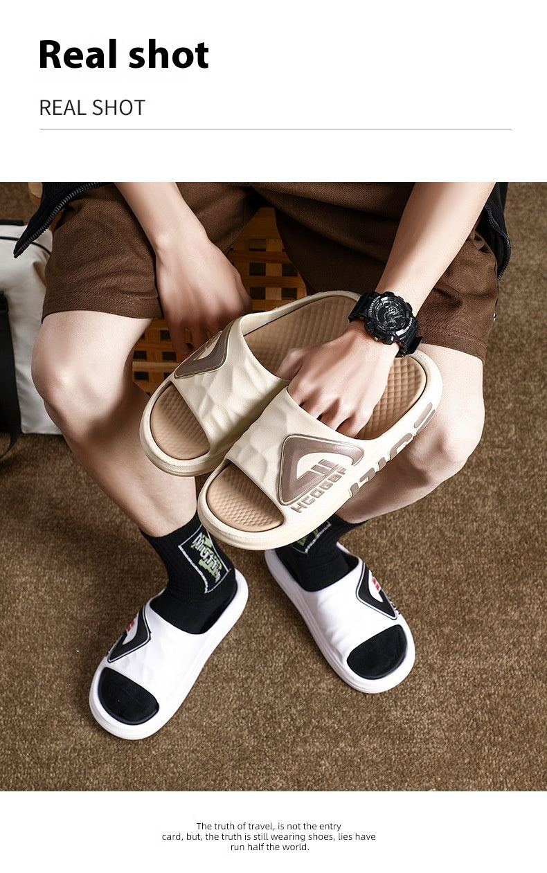 Sports Trendy Non-slip Soft Bottom Home Men's Sandals Product information: Color: white, khaki, white, blue, black Processing Method: coated leather Size: 40-41,42-43,44-45 Sole craft: injection moulded shoes Sole material: EVA Shoe Upper material: PVC Se
