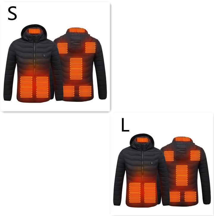 New Heated Jacket Coat USB Electric Jacket Cotton Coat Heater Thermal Clothing Heating Vest Men's Clothes Winter Overview: LIGHTWEIGHT DESIGN FOR HEATING: Metallic dot lining, elastic cuffs, hem, removable hood, long sleeve and high-quality zippers help y