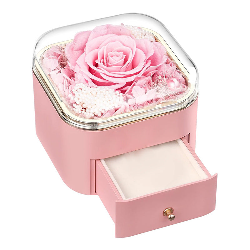 Valentines Day Rose Flower Drawer Jewelry Box Earrings Ring Necklace Storage Valentine's Day Gift Box Romantic Jewelry Packaging Box Overview: Applicable Occasions: Valentine's Day; Mother's Day; Christmas, Wedding, Birthday, Anniversary, etc. Perfect Gif