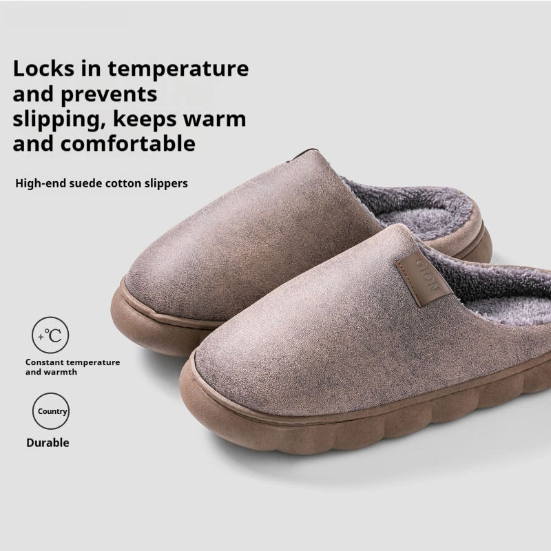 Men's Home Slippers Winter Warm Fleece Shoes Indoor Bedroom Floor Plush Slippers For Women Couple Product information: Sole material :pvc Applicable gender: Neutral/male/female How to wear: sleeve/overshoes Popular element: car stitching Thickness: normal